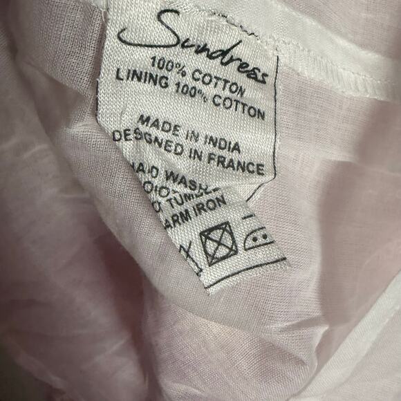 Sundress Marta Eyelet Tie Dye Square Neck A-Line Button Front Mini Dress Size M - Picture 11 of 11